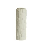 Vaas deco Ø14,5x42 cm LEIMA keramiek  mat crème