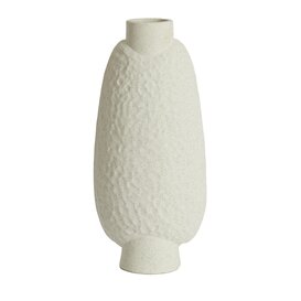 Vaas deco 18x12x41 cm NAMTU keramiek mat crème