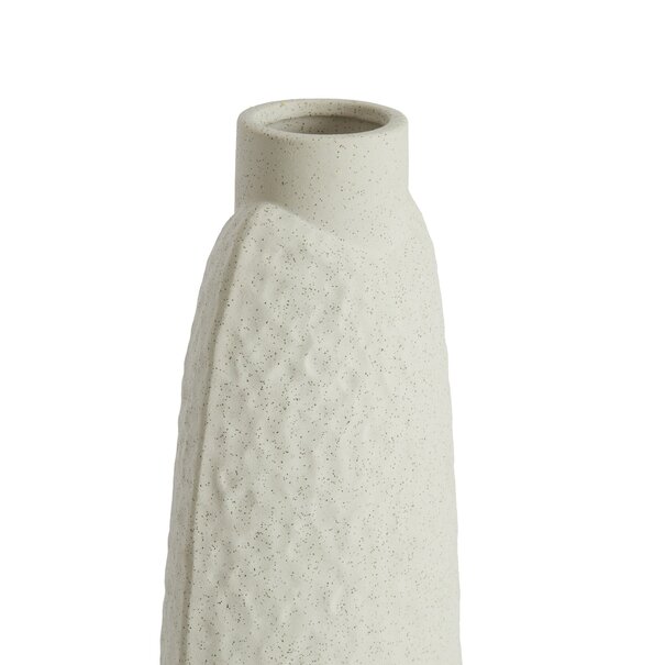 Light en Living Vaas deco 18x12x41 cm NAMTU keramiek mat crème