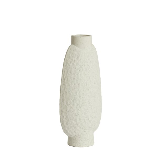Light en Living Vaas deco 18x12x41 cm NAMTU keramiek mat crème