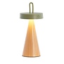 Tafellamp LED Ø13x28,5 cm ANKENTA olijf groen+hout naturel