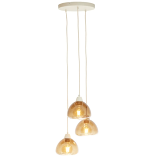 Hanglamp 3L Ø30x14 cm BISHO glas bruin+zand