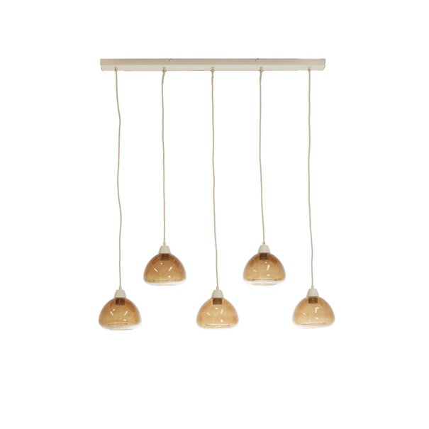 Light en Living Hanglamp 5L 104x19x14 cm BISHO glas bruin+zand