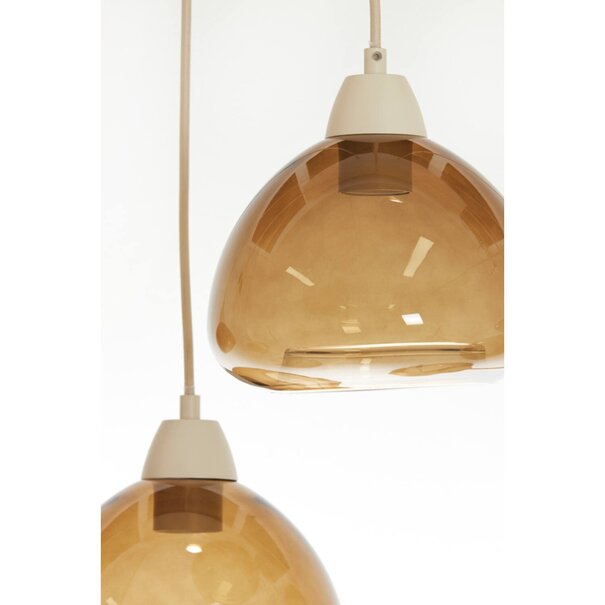 Light en Living Hanglamp 5L 104x19x14 cm BISHO glas bruin+zand