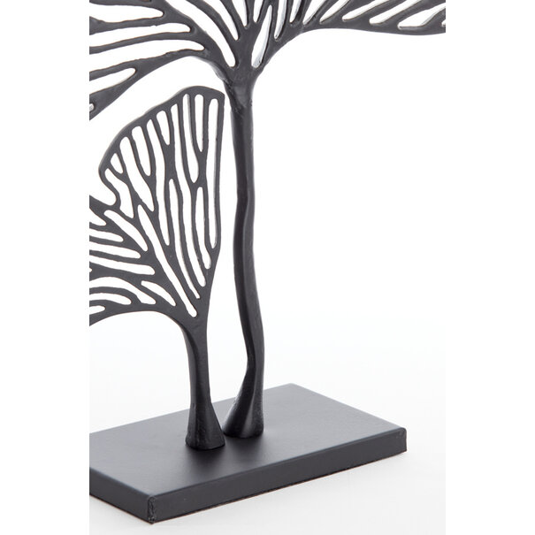 Light en Living Ornament op voet 36x10x48 cm LEAF mat zwart