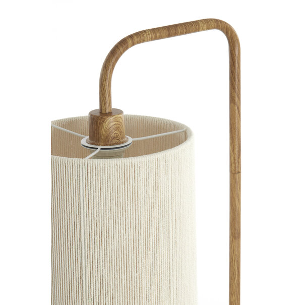 Light en Living Vloerlamp 33,5x28x155 cm DONIO hout print naturel+touw crème