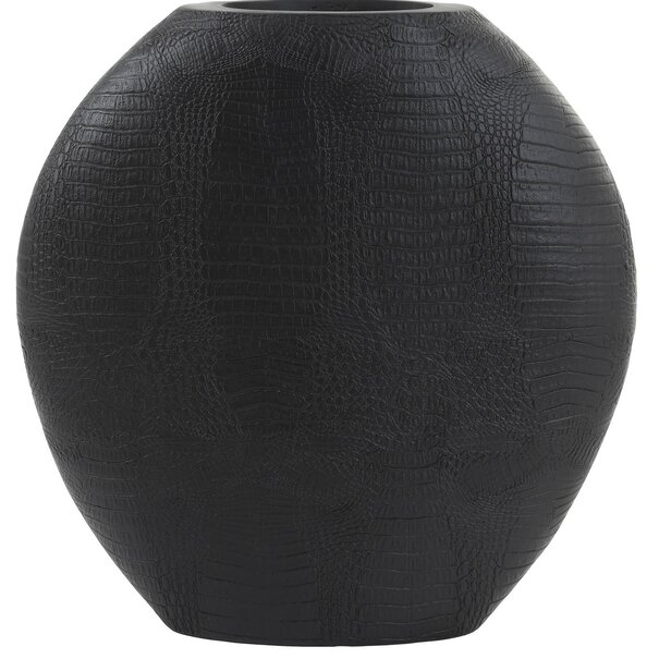 Light en Living Vaas deco 39x11x40 cm SKELD mat zwart