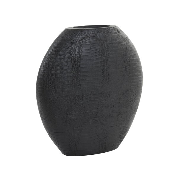 Light en Living Vaas deco 39x11x40 cm SKELD mat zwart