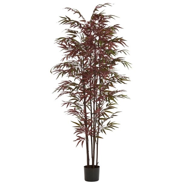 Light en Living Ornament in pot 70x60x180 cm BAMBOO naturel+groen/rood
