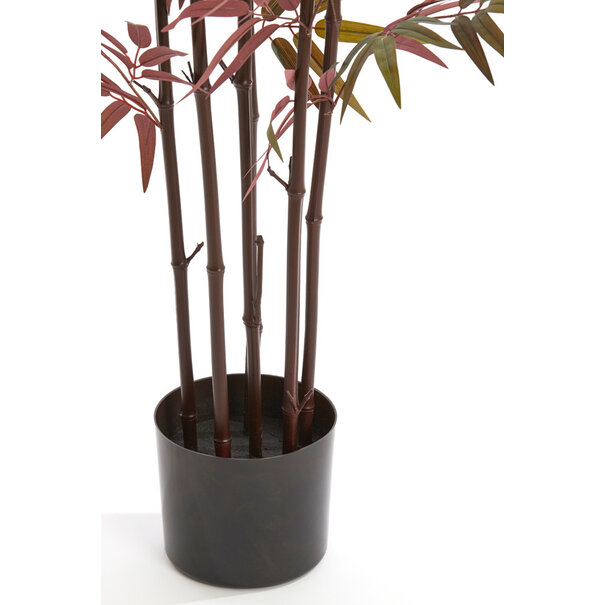 Light en Living Ornament in pot 70x60x180 cm BAMBOO naturel+groen/rood