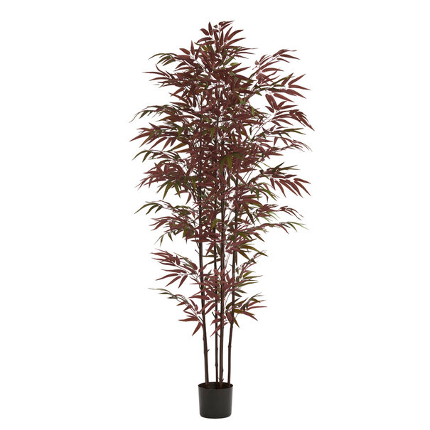 Light en Living Ornament in pot 70x60x180 cm BAMBOO naturel+groen/rood