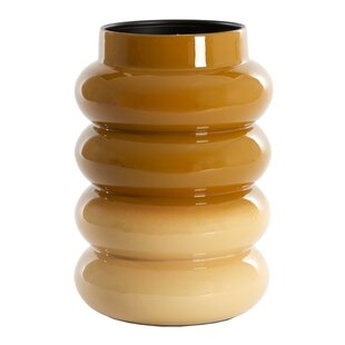 Vaas deco Ø23x30 cm MIROGI glanzend okergeel