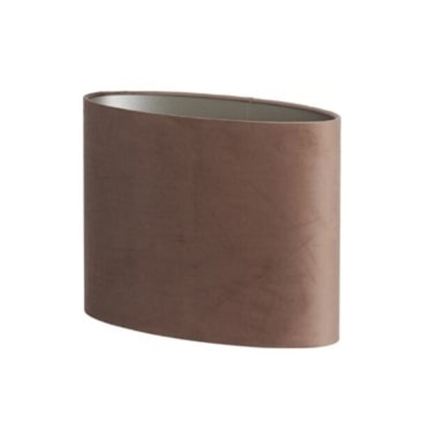 Light en Living Kap ovaal recht smal 38x17,5x28 cm VELOURS chocolade bruin