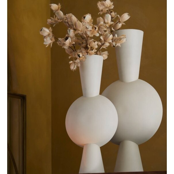 Light en Living Vaas deco 31x20x60 cm KAVANDU licht  crème