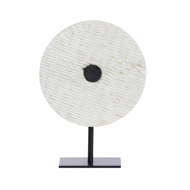 Light en Living Ornament op voet 25x10x35 cm YFKE marmer wit+mat zwart