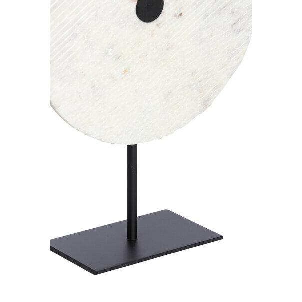 Light en Living Ornament op voet 35x12x50 cm YFKE marmer wit+mat zwart