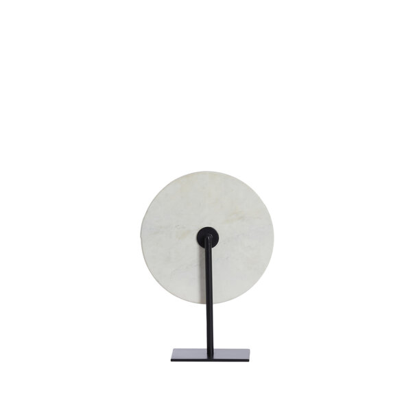 Light en Living Ornament op voet 35x12x50 cm YFKE marmer wit+mat zwart