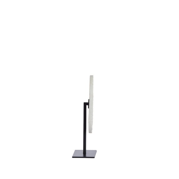Light en Living Ornament op voet 35x12x50 cm YFKE marmer wit+mat zwart