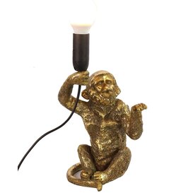 Tafellamp E14 Cheeta zittend goud incl lichtbron