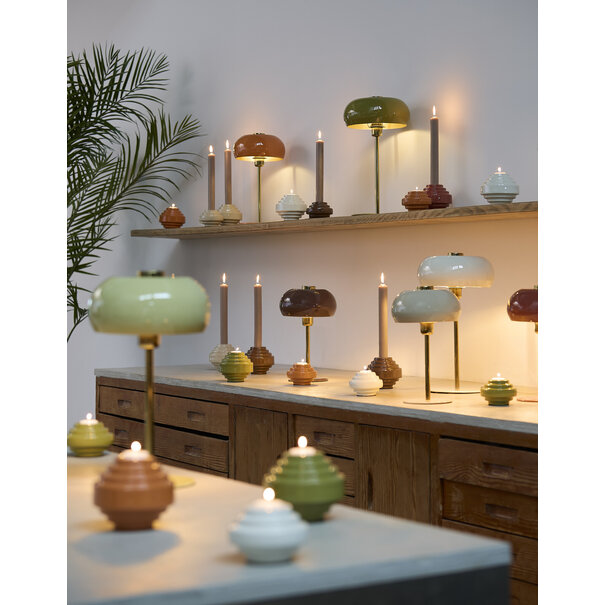 Light en Living Tafellamp Ø22x34 cm SURIN glans lichtgrijs+goud