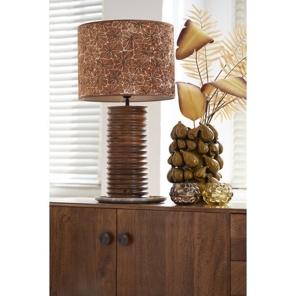 Light en Living Vaas NATALIA keramiek geel-bruin - 2 afmetingen