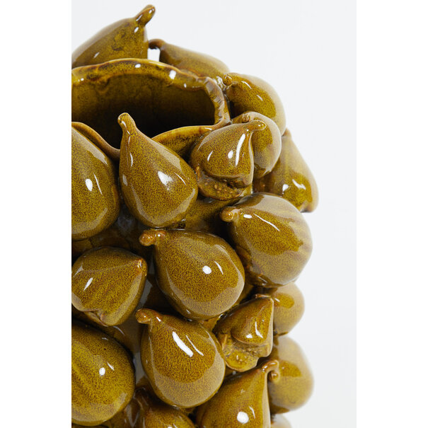 Light en Living Vaas NATALIA keramiek geel-bruin - 2 afmetingen