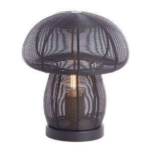 Tafellamp Ø20x24 cm MUSHROOM mat zwart