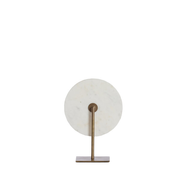 Light en Living Ornament op voet 35x12x50 cm YVO marmer wit+antiek brons