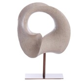 Ornament op voet 34x18x43 cm VODICE taupe+donker brons