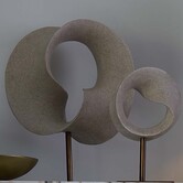 Ornament op voet 20x10x30 cm TUZLA taupe+donker brons