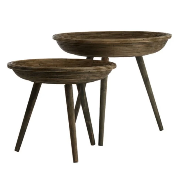 Light & Living Bijzettafel Set van 2 COLON rotan bruin