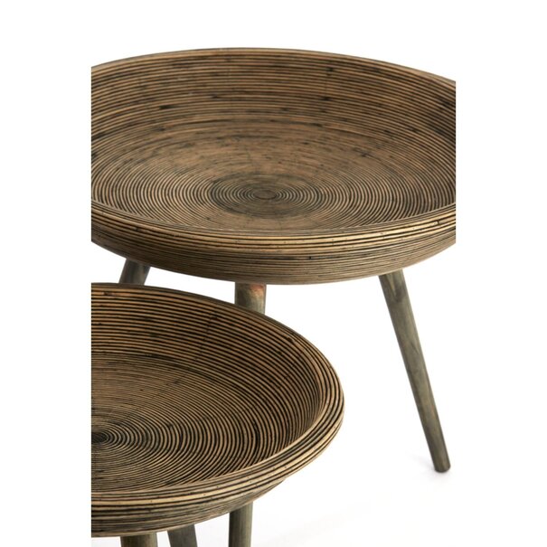 Light & Living Bijzettafel Set van 2 COLON rotan bruin