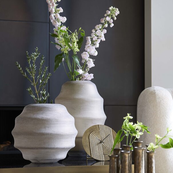 Light en Living Vaas deco Ø32,5x29 cm NAYORO mat glas licht bruin