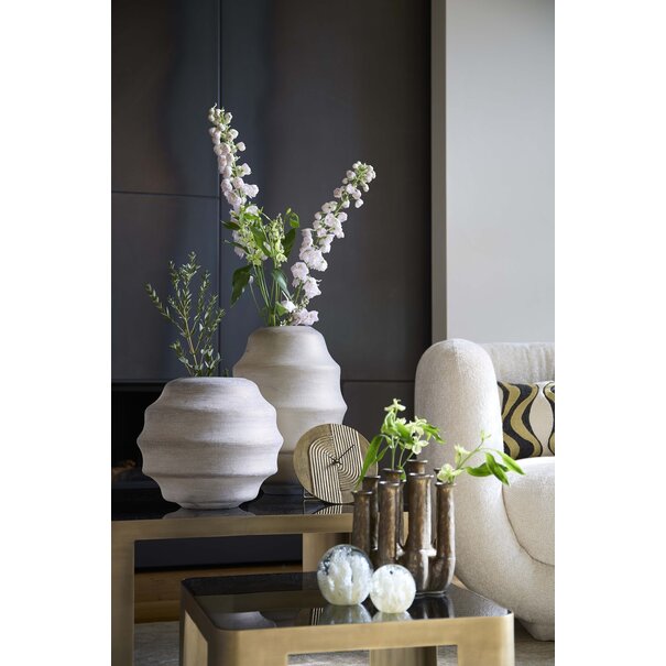Light en Living Vaas deco Ø32,5x29 cm NAYORO mat glas licht bruin
