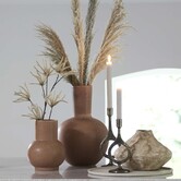 Vaas deco Ø28,5x42 cm ULLOA keramiek  mat terra