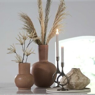 Vaas deco Ø28,5x42 cm ULLOA keramiek  mat terra