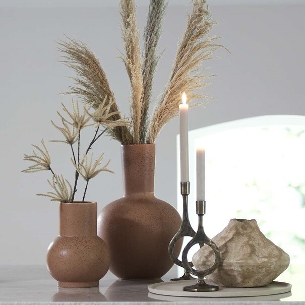 Light en Living Vaas deco Ø28,5x42 cm ULLOA keramiek  mat terra