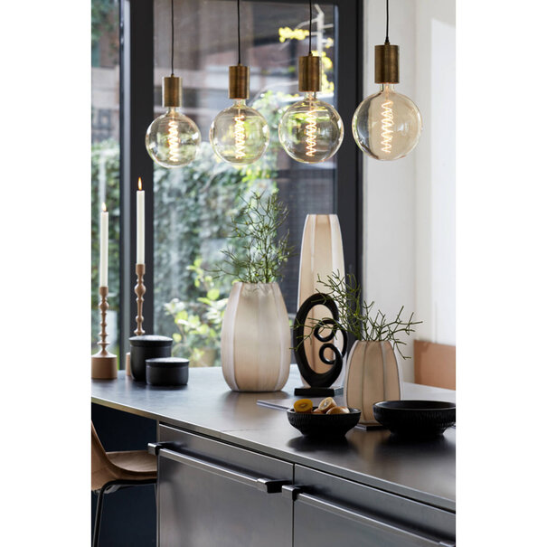 Light en Living Vaas Ø17x23,5 cm BRADLEY glas licht bruin