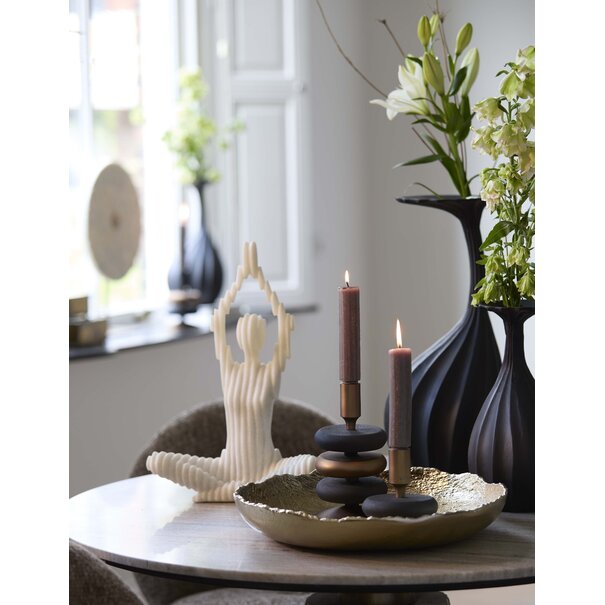 Light en Living Vaas deco 20x20x48 cm NYOKO mat zwart