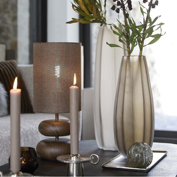 Light & Living Vaas Ø17x60 cm BRADLEY glas licht bruin