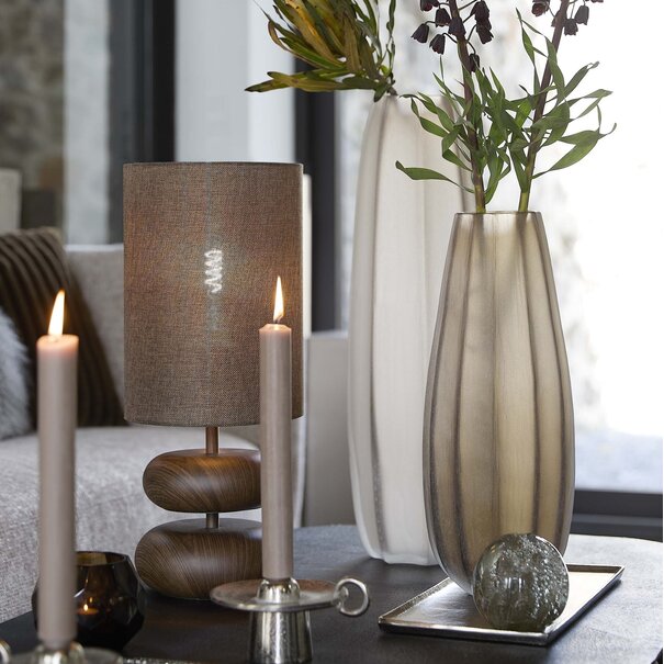 Light en Living Vaas Ø17,5x44,5 cm BRADLEY glas licht bruin