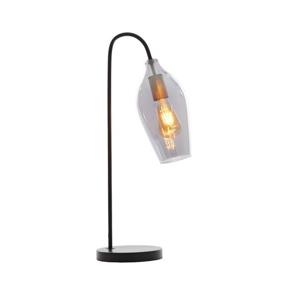 Light en Living Tafellamp 35x20x51,5 cm LUKARO glas  smoke+mat zwart