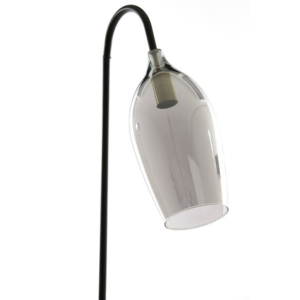 Light en Living Vloerlamp 67x30,5x160 cm LUKARO glas  smoke+mat zwart