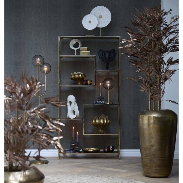 Light en Living Ornament in pot 120x70x120 cm BAMBOO metallic donker brons