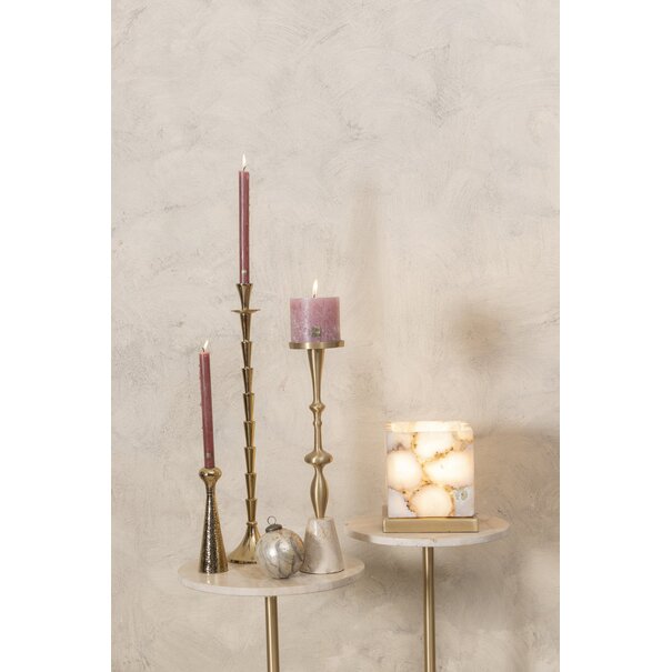 PTMD Tafellamp Charlley Goud agate steen vierkant