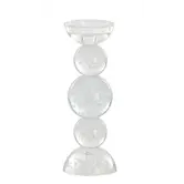 Kaarsenhouder Ø10x26,5 cm ITINGA glas bubbel helder