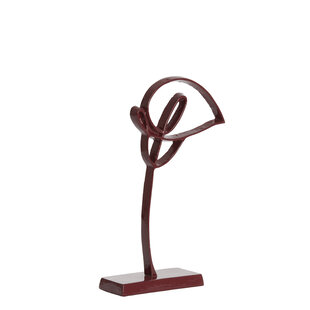 Ornament op voet 19x8x38 cm CALLA  glans bordeaux