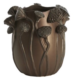Vaas deco 26,5x25,5x26,5 cm LAVCI keramiek mat donker bruin