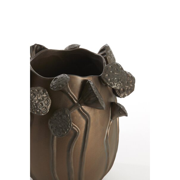 Light & Living Vaas deco 26,5x25,5x26,5 cm LAVCI keramiek mat donker bruin