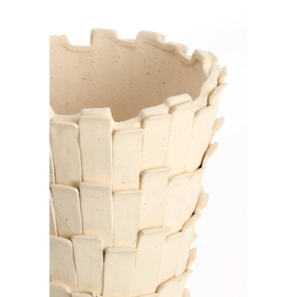 Light en Living Vaas deco Ø33x43 cm BANYA keramiek  mat crème